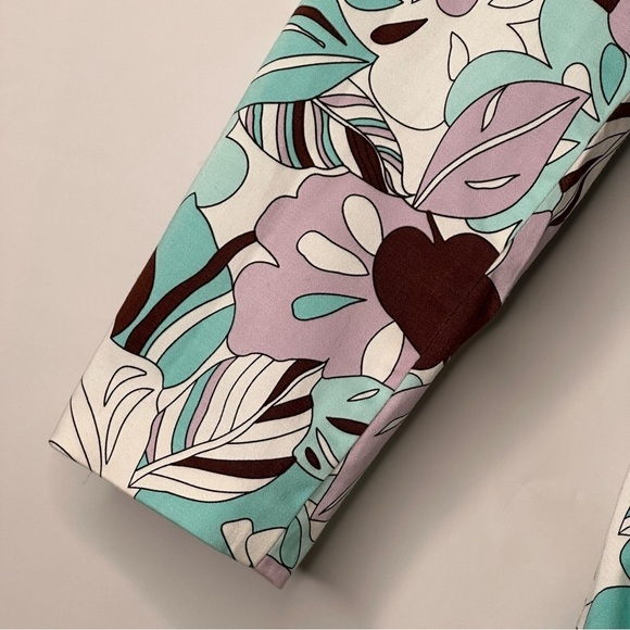 Chadwick's Vtg 70's Retro Styled Blue Floral Presley Long Button 4P Blazer - Picture 10 of 15